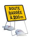 Panneau Route Barr E Avec Pied Et Disque De Distance Kc Rb