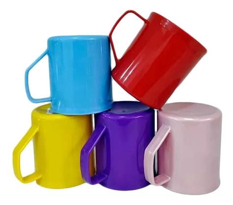 Canecas De Pl Sticos P Merenda Escolar Coloridas Ml P