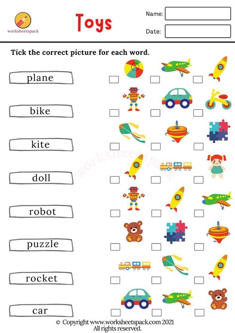 Toys Vocabulary Worksheets Pdf Worksheetspack