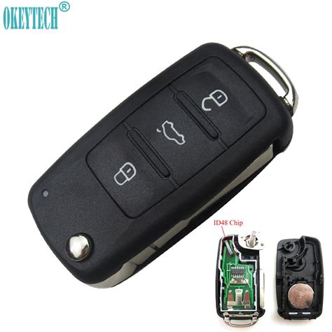 OkeyTech Car Remote Switchblade Flip Key For VW Polo Passat B5 Tiguan