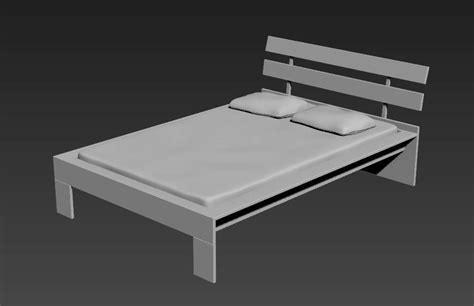 3d Of Designer Wooden Double Bed 3d Max File Cadbull