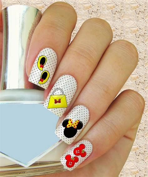 Kit 23 Imagens Adesivos De Unhas Minnie Ref 01 Unhas Decoradas