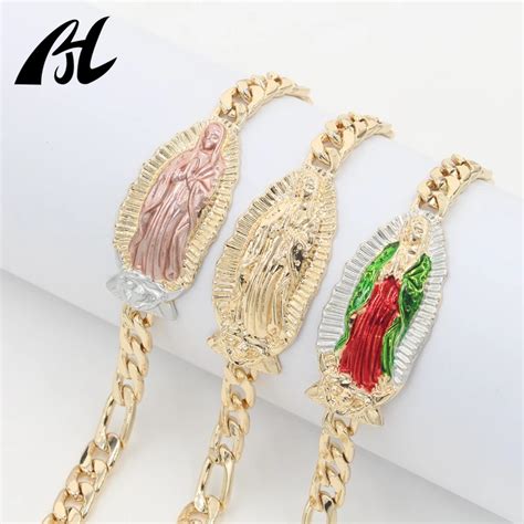 Women Pulseras Y Brazaletes Virgen De Guadalupe Religious Jewelry