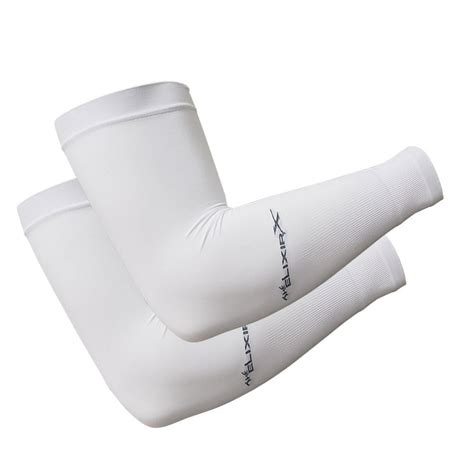 The Elixir X Uv Sun Protective Compression Arm Sleeves Upf 50 Arm Cooling Sleeves White