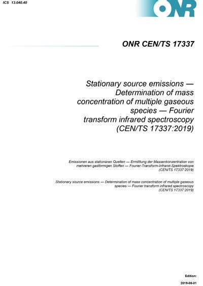 ONR CEN TS 17337 2019 Stationary Source Emissions Determination Of