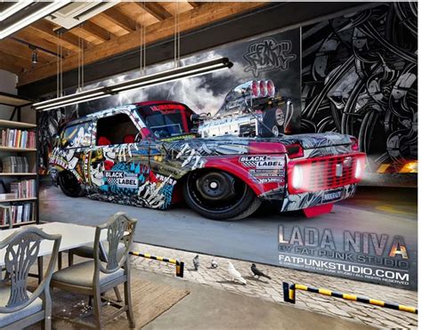 3d Murals Wallpaper For Living Room 3d Wallpaper Graffiti Car