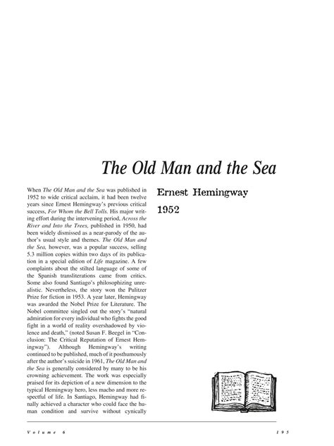 Solution Ernest Hemingways The Old Man And The Sea Studypool