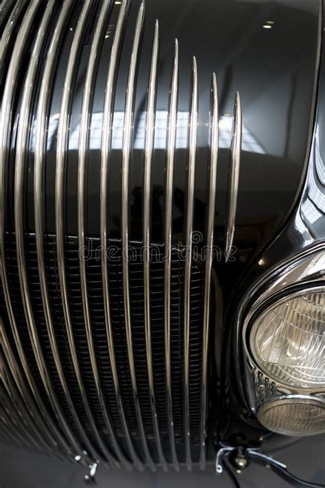 Elegant Grille And Headlights Of Vintage Retro Car Stock Image Image