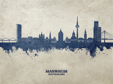 Mannheim Germany Skyline #94 Digital Art by Michael Tompsett - Pixels