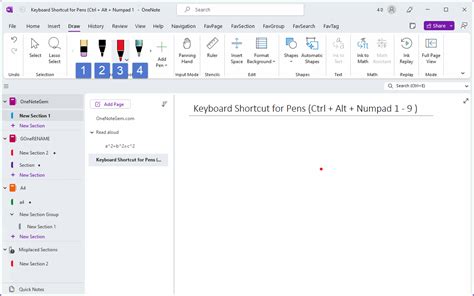 How To Use Keyboard Shortcut To Switch New Fresh Pens In Onenote