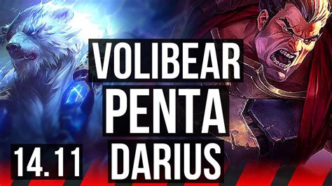 VOLIBEAR Vs DARIUS TOP Penta Legendary KR Diamond 14 11 YouTube