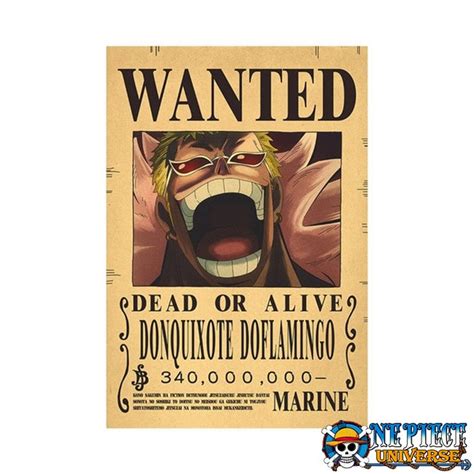 One Piece Doflamingo Wanted Poster 42CM Vintage | One Piece Universe