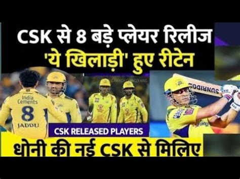 CSK RETAINED AND RELEASED PLAYER LIST Cricket Video YouTube