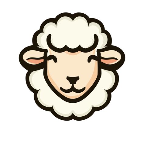 Cute Lamb Face Clip Art