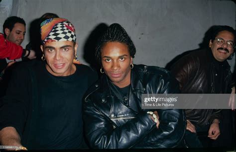 April 7, 1993 Rob Pilatus and Fab Morvan of Milli Vanilli attend Milli Vanilli Performance at ...