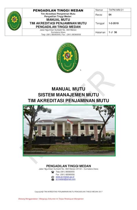 PDF MANUAL MUTU SISTEM MANAJEMEN MUTU TIM AKREDITASI 2019 7 20