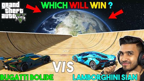 Gta 5 Techno Gamerz Lamborghini Sian Vs Bugatti Bolide Mega Ramp To