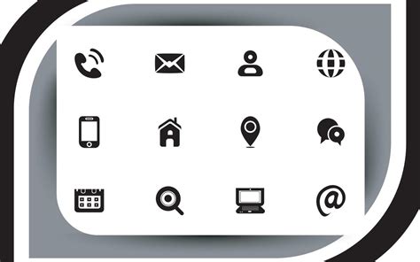 Contact Related Icon Set Essential Flat Stroke Circular Web Icon Set