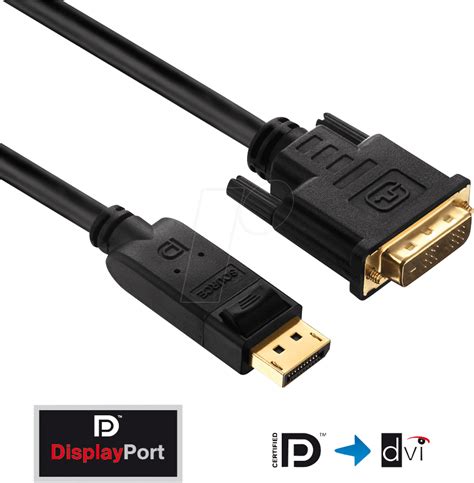 Pure Pi Adapterkabel Displayport Stecker Auf Dvi Stecker