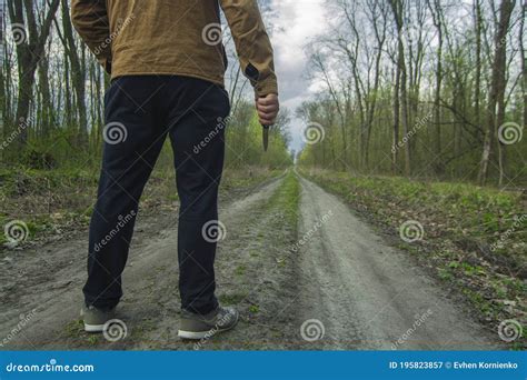 Knife In Hand Survival In Forest With Knife With Knife In The Forest