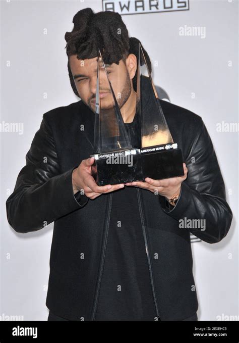 The Weeknd Backstage At The 2015 American Music Awards Press Room