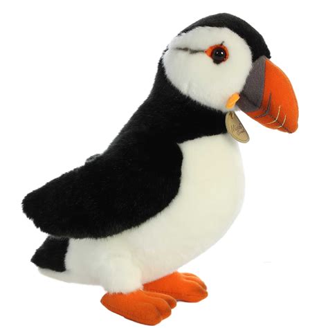 Aurora Medium Black Miyoni 105 Puffin Adorable Stuffed Animal