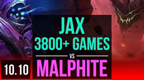 Jax Vs Malphite Top Defeat 7 3m Mastery Points 3800 Games Kr