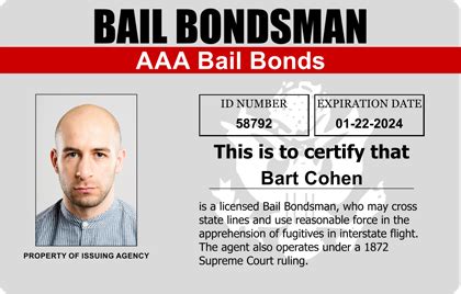 Bail Bondsman Photo ID Card - Custom ID Badges - Agent Gear USA