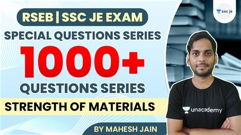 Questions Series Strength Of Material Rseb Ssc Je Exams By