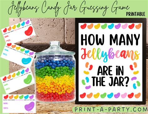 Candy Jar Guessing Game Easter Or Any Party Jellybeans How Many