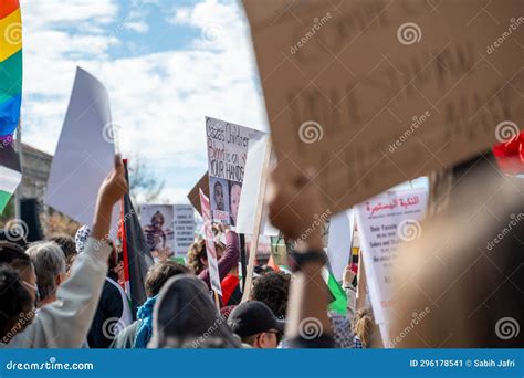 Washington, DC - 11-4-2023: Pro-Palestine Signs at Palestine March ...