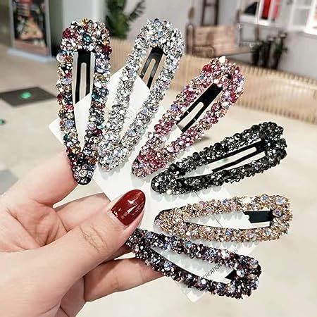 Amazon Pieces Rhinestone Hair Clips Inch Snap Hair Barrettes