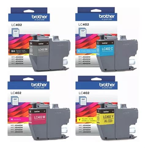 Pack De 4 Tintas Lc402 Brother Original Cuotas sin interés