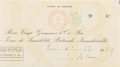 Yves Klein S Receipt For Invisible Art Fetches Over Million At