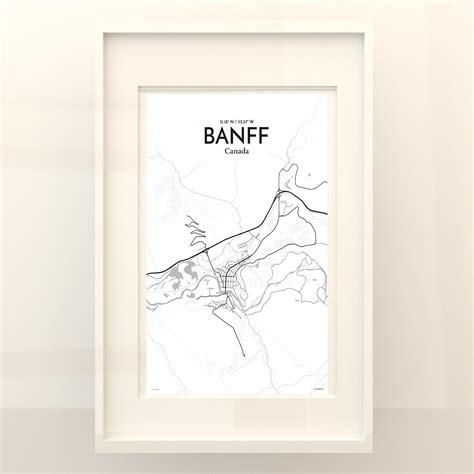 Banff City Map Art Print Wall Decor