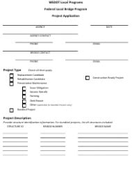 Washington Federal Local Bridge Program Project Application Fill Out