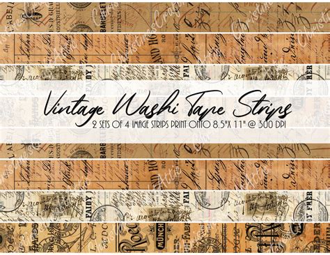 Vintage Washi Tape Printable Junk Journal Ephemera