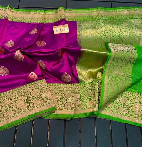 Weaving Banarasi Pure Handloom Katan Silk Saree M With Blouse