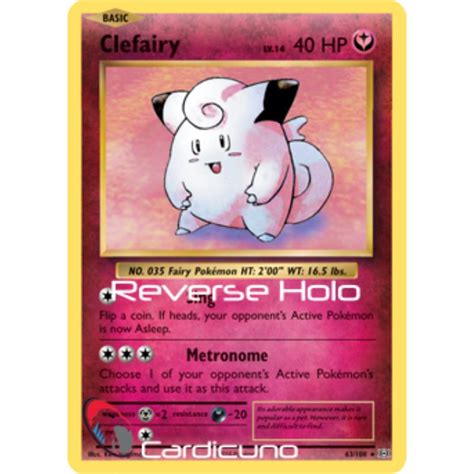 Clefairy 63 108 Reverse Holo XY Evolutions Piepi EN 3 95