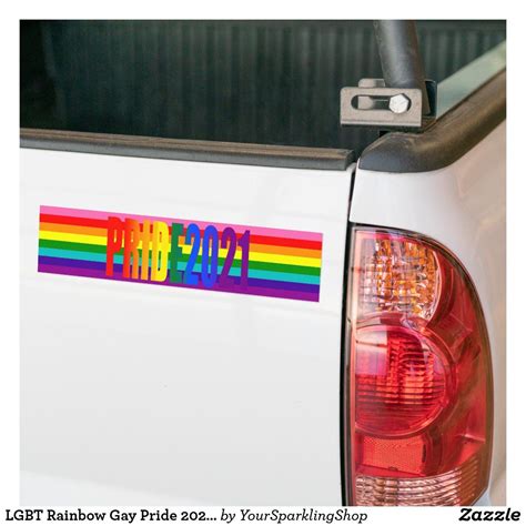 Lgbt Rainbow Gay Pride 2021 8 Stripes Flag Bumper Sticker Anniversary