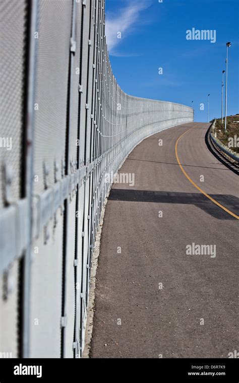 Border Fence Separating San Diego And Tijuana February 17 2012 In San