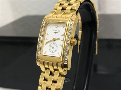 18ct Gold Longines Watch With Diamond Set Case Preowned Morris