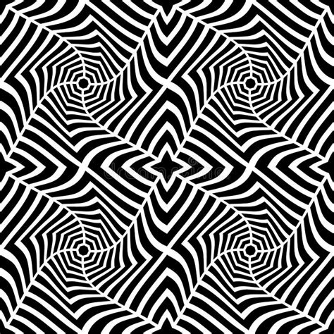 Vector Modern Seamless Geometry Pattern Trippy Black And White