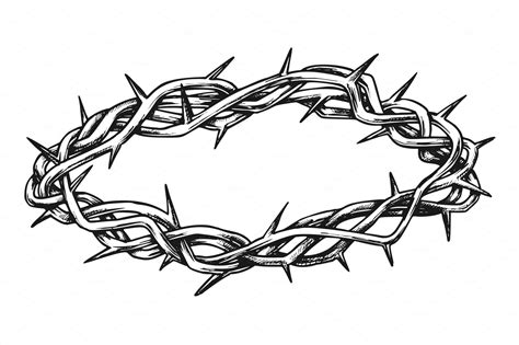 Crown Of Thorns Religious Symbol | Object Illustrations ~ Creative Market