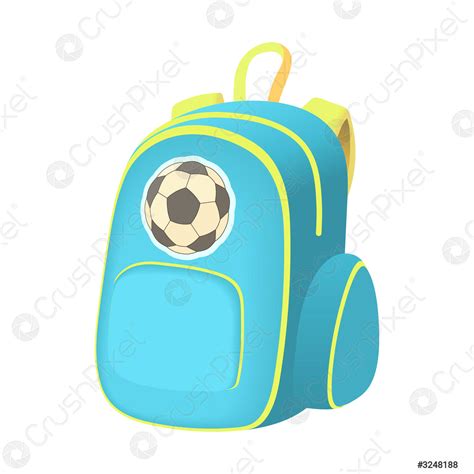 School Backpack Icon Cartoon Style Stock Vector Crushpixel