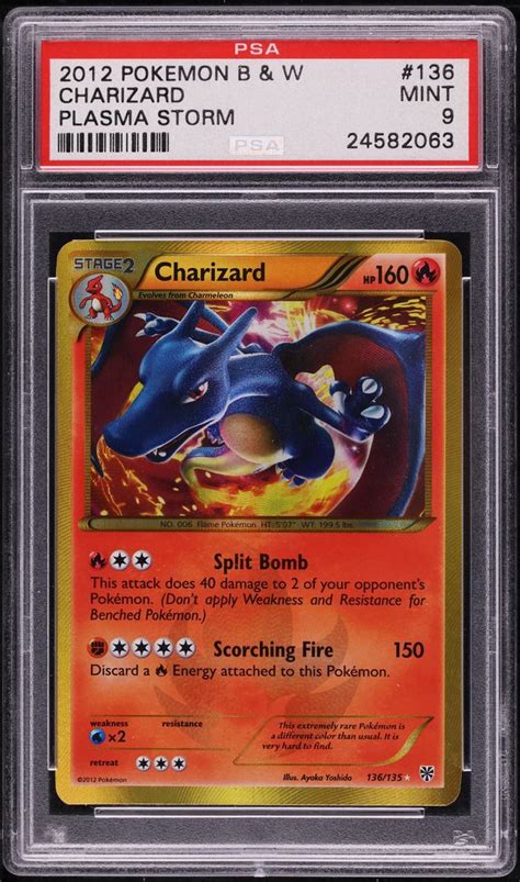 Pokemon Black White Plasma Storm Charizard Psa Mint On