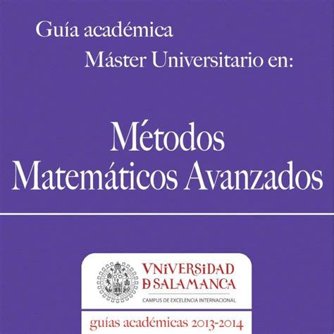 PDF Métodos Matemáticos Avanzados usal PDF fileMASTER EN MÉTODOS