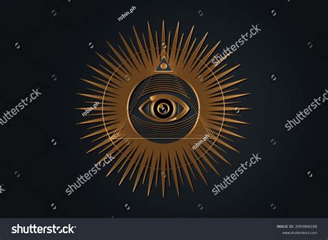 Sacred Masonic Symbol All Seeing Eye Stock Vector (Royalty Free ...