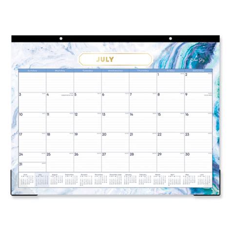 Blue Sky Gemma Academic Year Desk Pad Calendar Geode Artwork 22 X 17