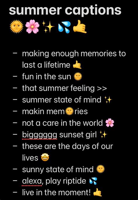 Summer Instagram Captions 🌞🌸 💦🤙 Witty Instagram Captions Instagram Captions Clever Instagram